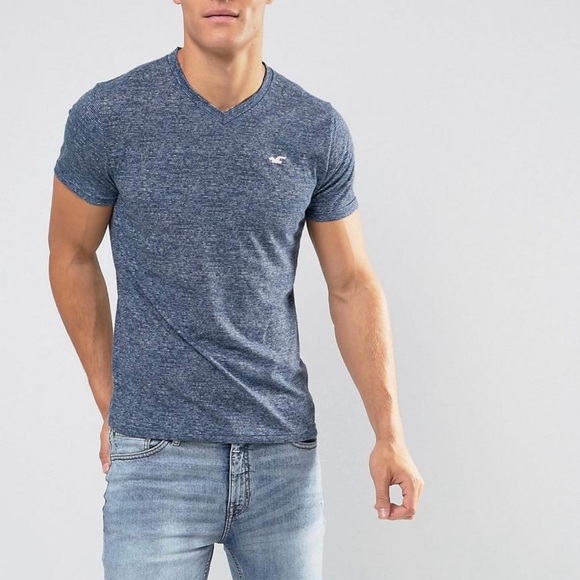 Hollister Other - Hollister Men's V Neck Tee Shirt Striped Blue Pink Logo Casual Streetwear XS